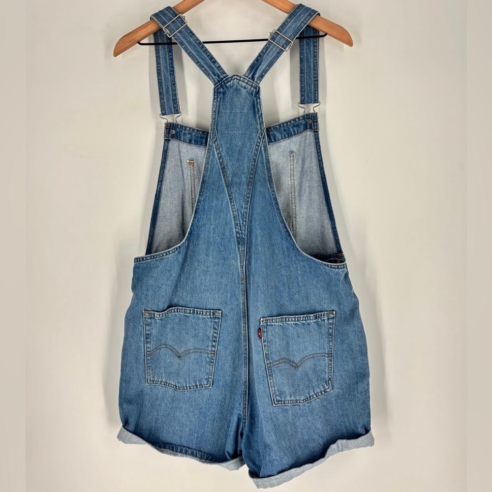 Levi's Light Blue Denim Short Overalls - Picture 3 of 10
